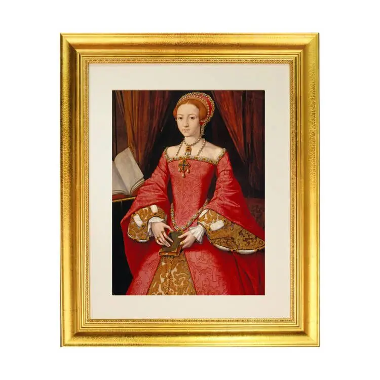 Custom Fashion Unique Antique Luxury Bright Gold Solid Wood coated with foil photo frame painting frame