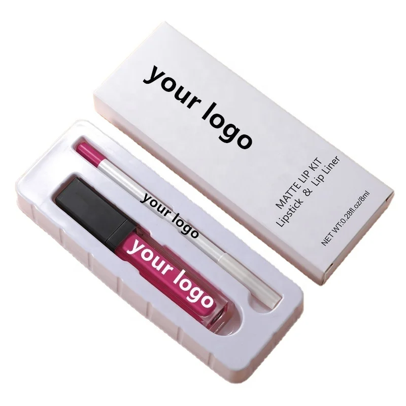 Waterproof Private Label Cosmetics Wholesale Matte Liquid Lipstick With Lip Liner Kit