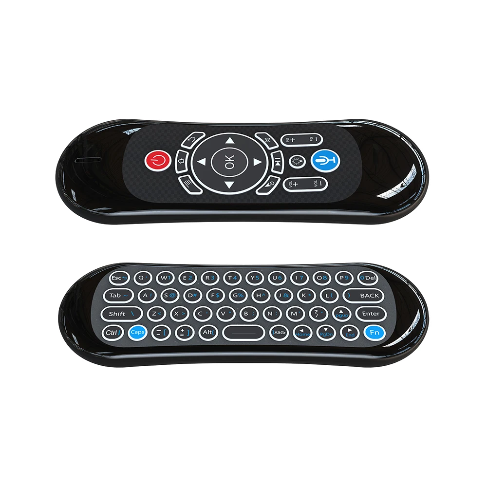 Custom Logo T 120 Air Mouse with 7 Color Backlight Support Voice Search Motion Sensing and IR Learning Remote Control