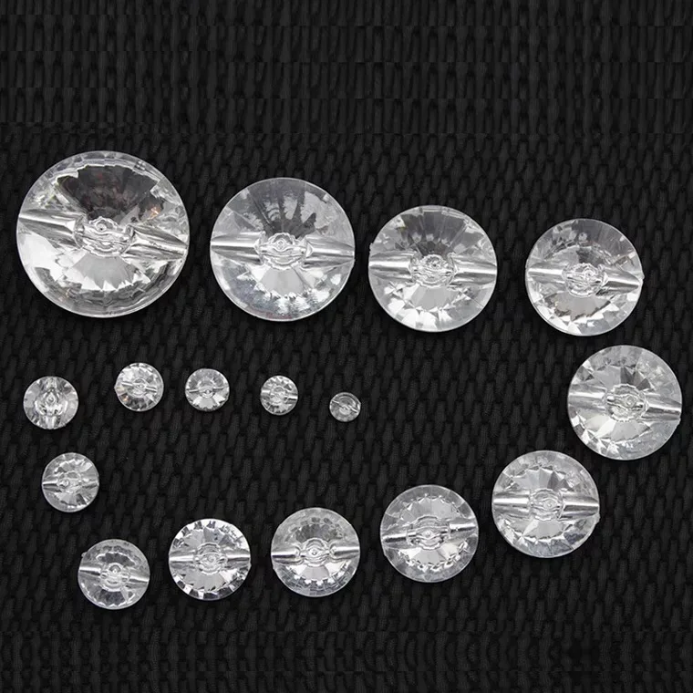 Single hole crystal button for sofa custom snap button supplier acrylic diamond sewing crystal upholstery buttons for clothes