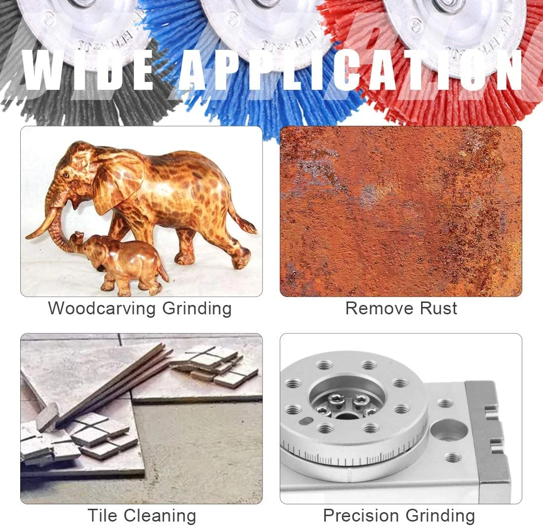 DELUN  Nylon Filament Abrasive Wire Brush Wheel & Cup Brush Set with 1/4 Inch Hex Shank Nylon Drill Brush Set for Remove