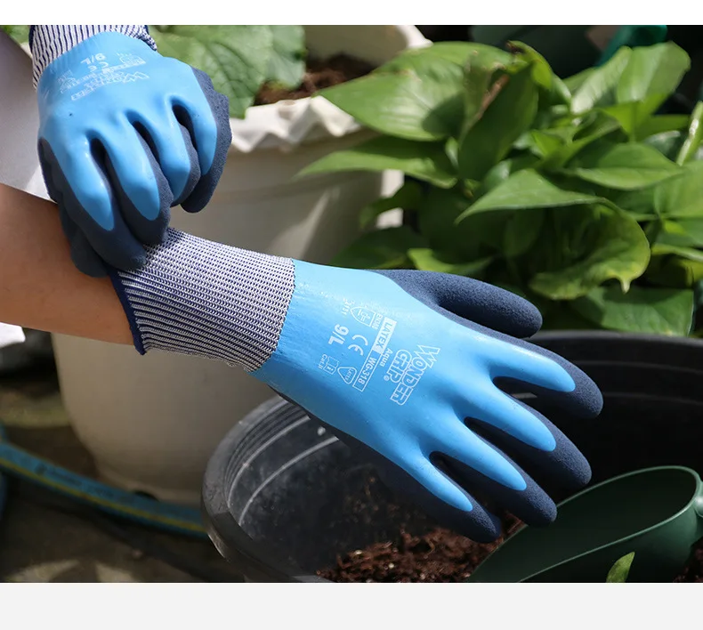 Anti slip and anti stab gloves anti prick garden flowers waterproof and anti cutting canvas labor gloves