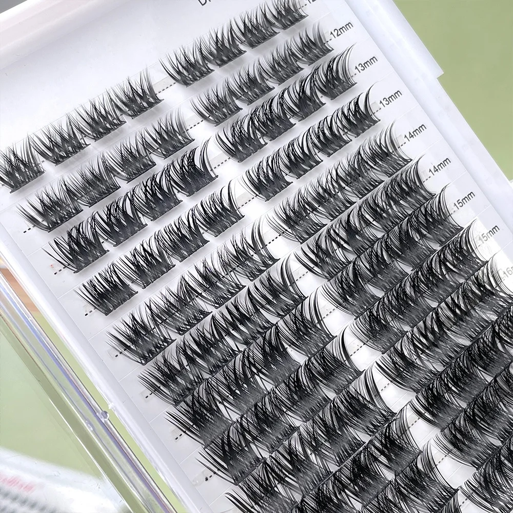 Wholesale Diy 3D 240PCS  Mink Korean Pbt Segment Soft Lash Extension Kit Pre Cut Lashes Private Label Cluster Lashes Wholesale