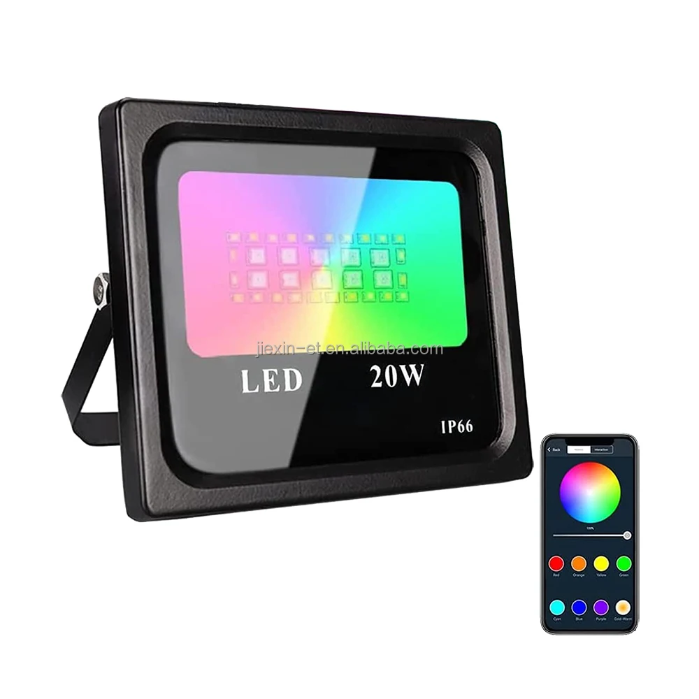 Smart APP RGB 20W 30W 50W Outdoor Wall Reflector IP65 Waterproof LED Flood light For Garden Landscape Event Holiday Hotel