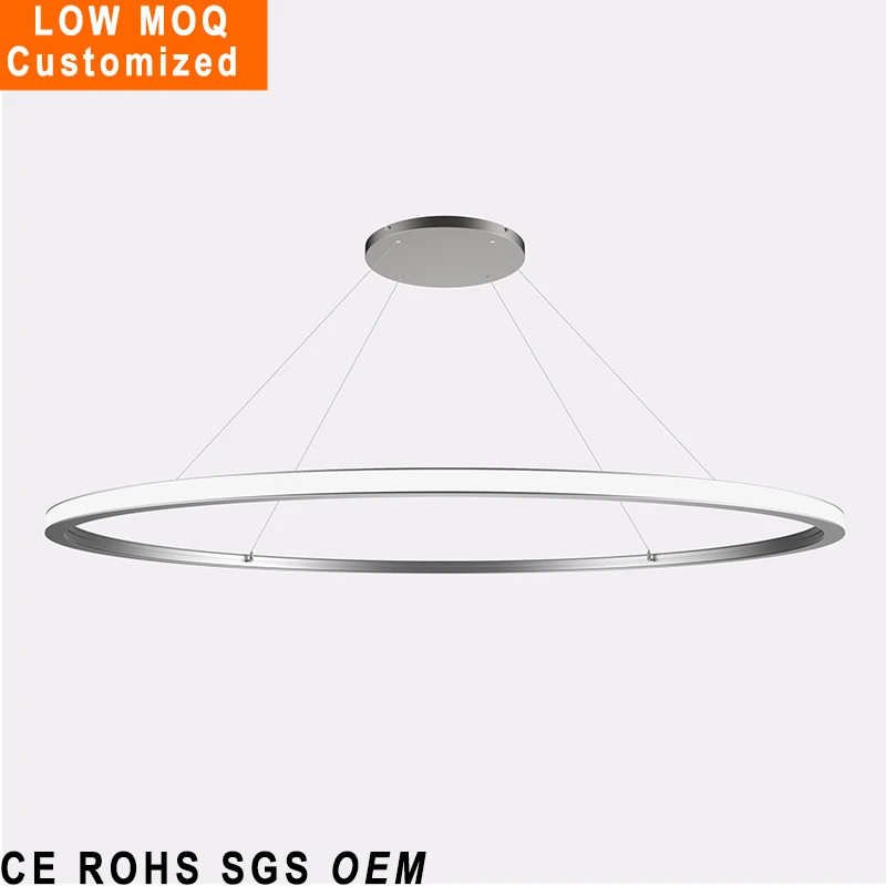 Hanging round linear  led 35mm silicone diffuse 1100m Arc Chandelier profil aluminium led