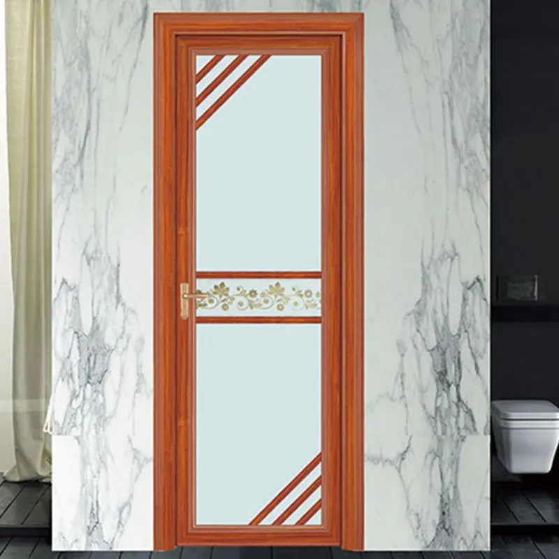 Modern bedroom aluminum casement Doors Commercial Aluminum Storm Double Tempered Glass Swing Door