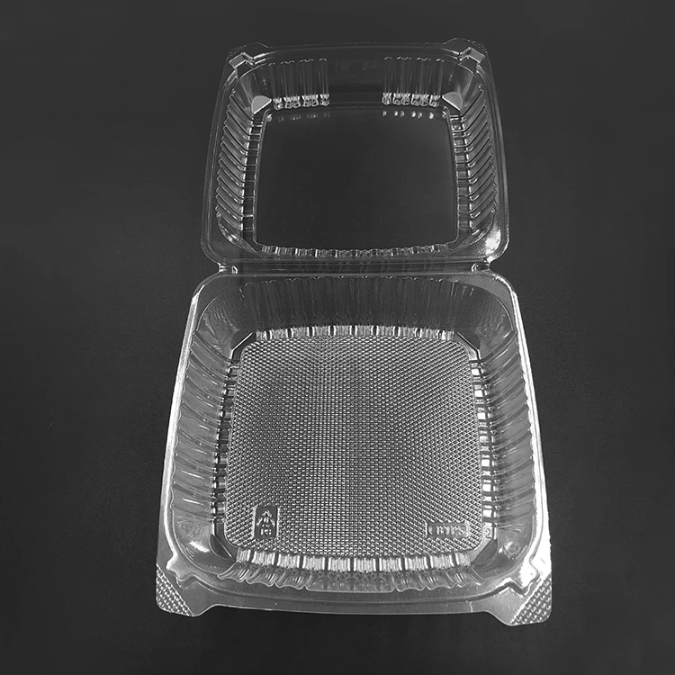 Recyclable baking supplies clear plastic container food box clamshell packaging custom cake boxes