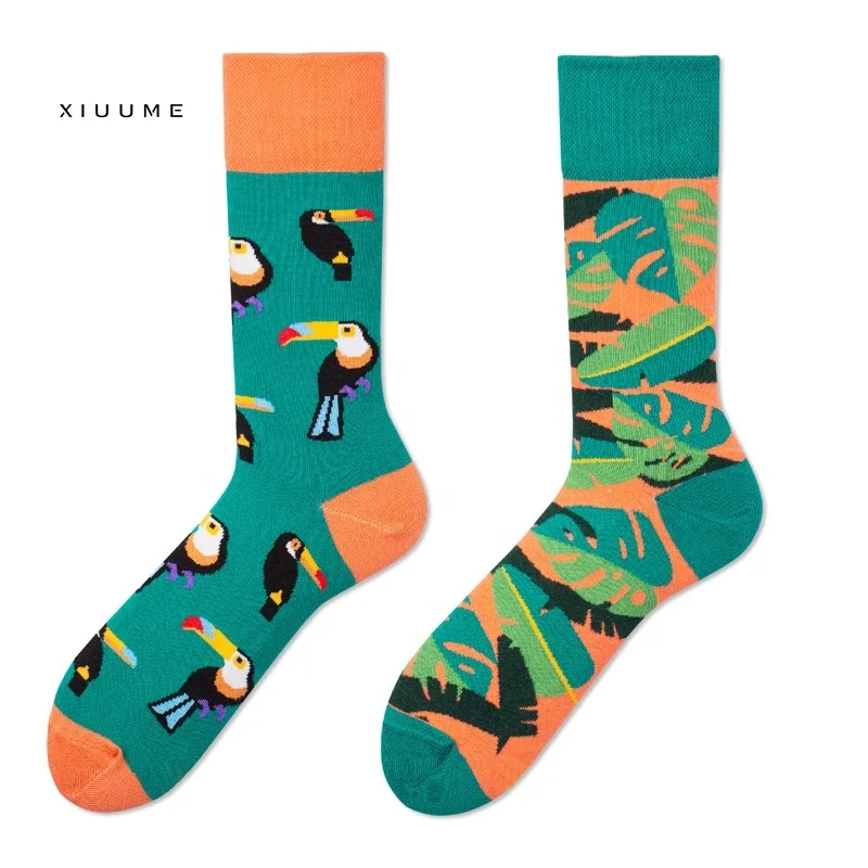 
2019 New Halloween Christmas orignal Flamingo happy fashion funny AB young boy tube socks 