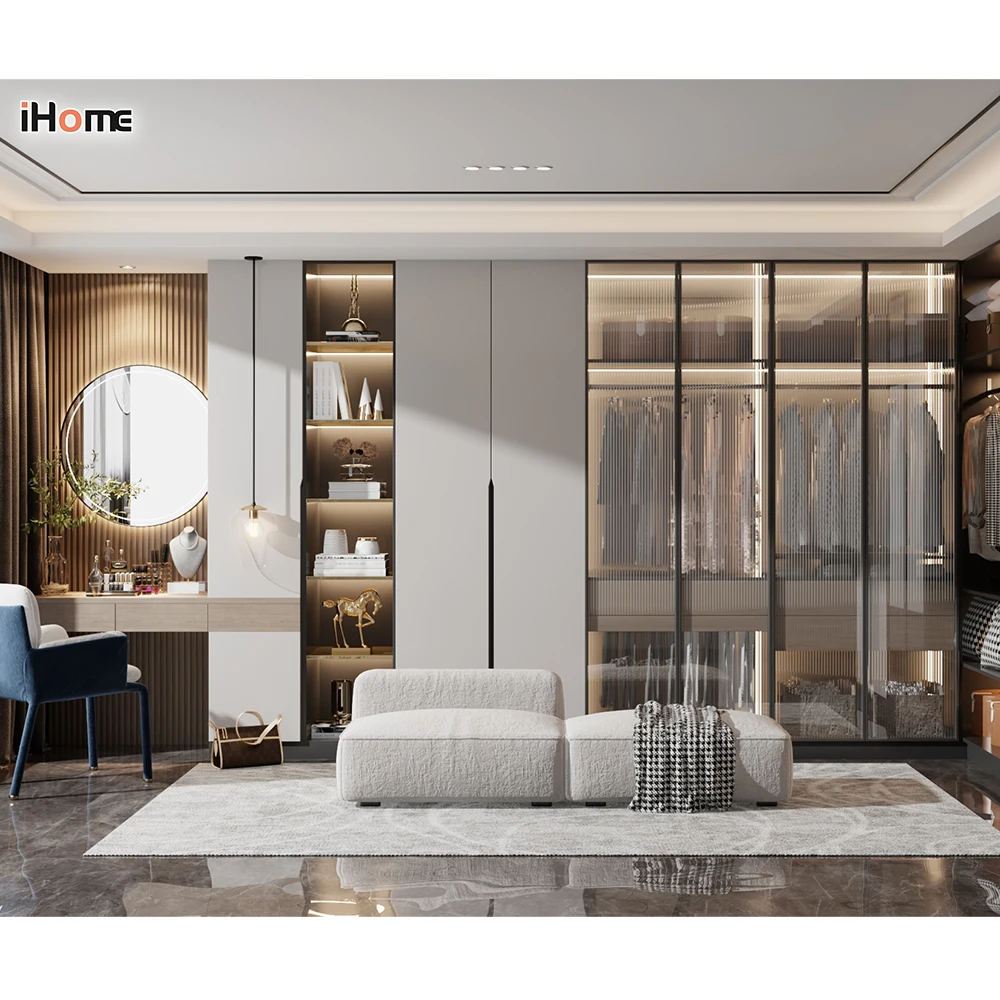 Современный высококачественный Открытый гардероб iHome Foshan изготовленный на заказ шкаф для спальни