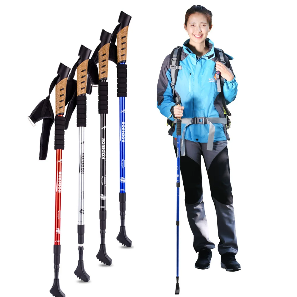 3-Section Lightweight Folding Hiking Stick Outdoor Aluminium Walking Stick Trekking Poles