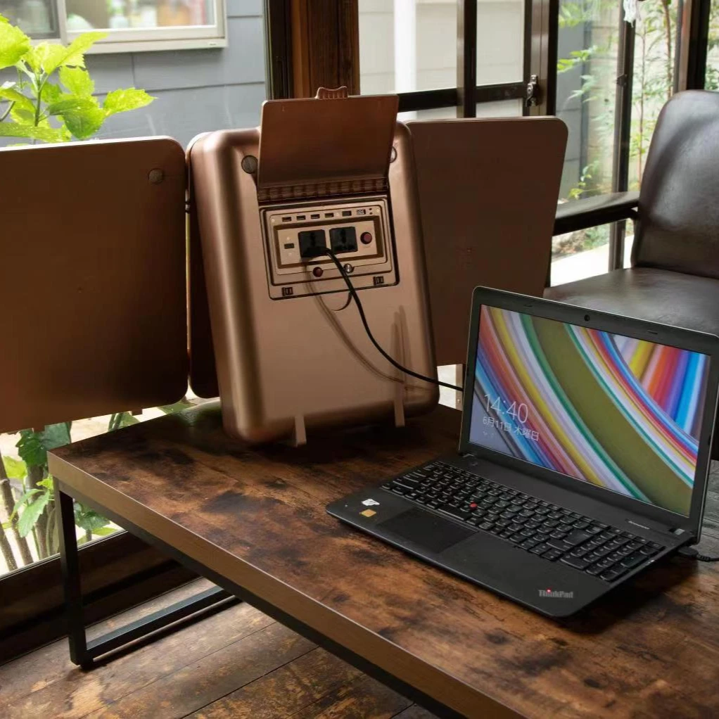 Japanese Designer Safer outdoor home solar energy system lithium solar backup 500w-1500W portable power station