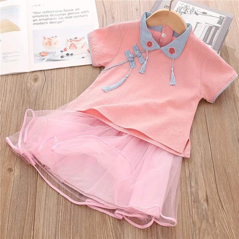 Костюм Тан для девочек, традиционное китайское этническое платье, одежда ханьфу