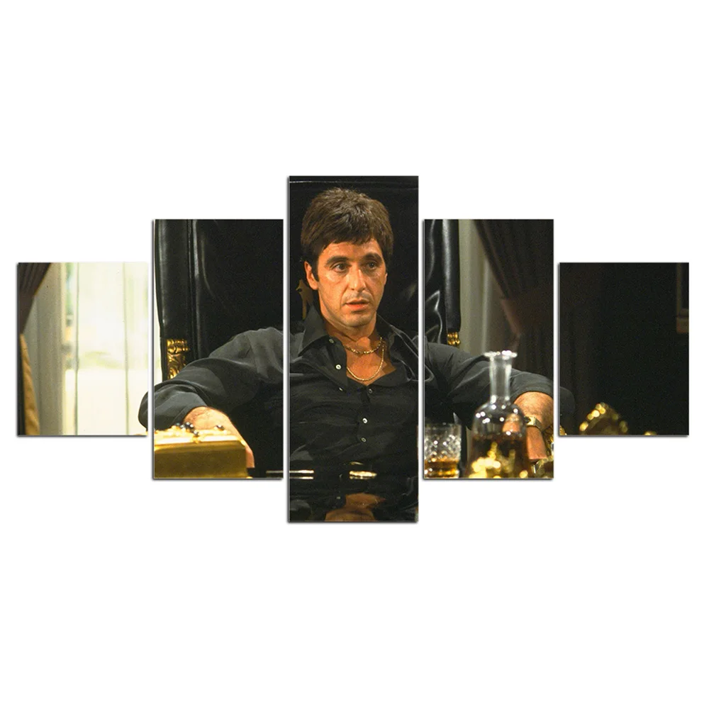 Хунъя 5 панель Scarface фильм Модульная картина на стену полотно плакаты изображения HD печати картины Домашний декор для гостиной