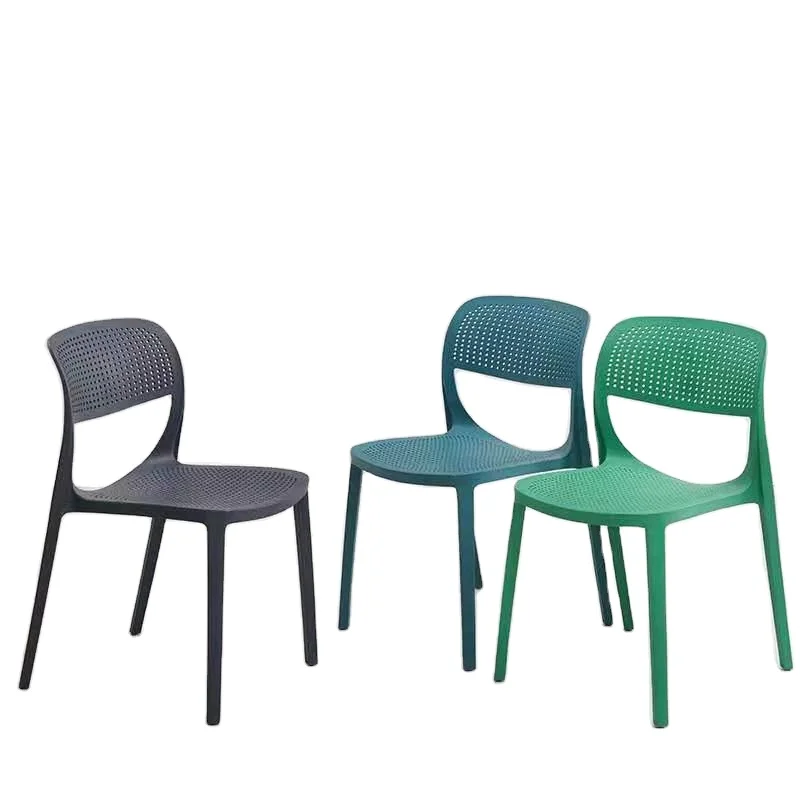 Durable cheap stacked colorful plastic garden chair large activity chair suitable for tropical hollow plastic dining chair