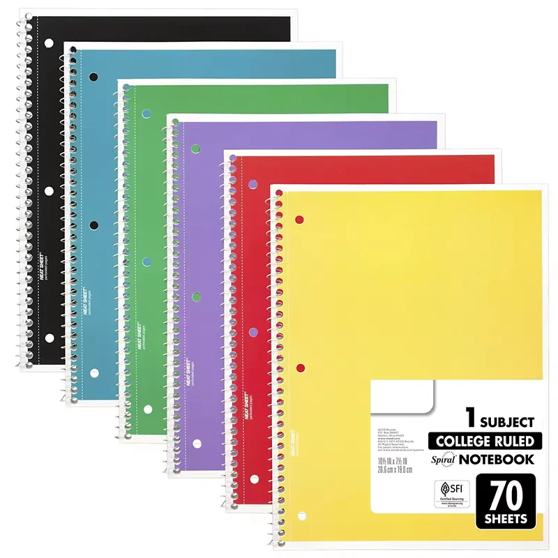 Wholesale School Office Stationery A5 A6 Spiral 70 sheets Wire Bound Notebooks