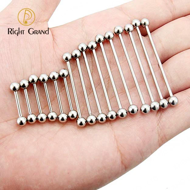 Implant Grade Titanium ASTM F136 Internal Thread Straight Barbells Tongue Ring