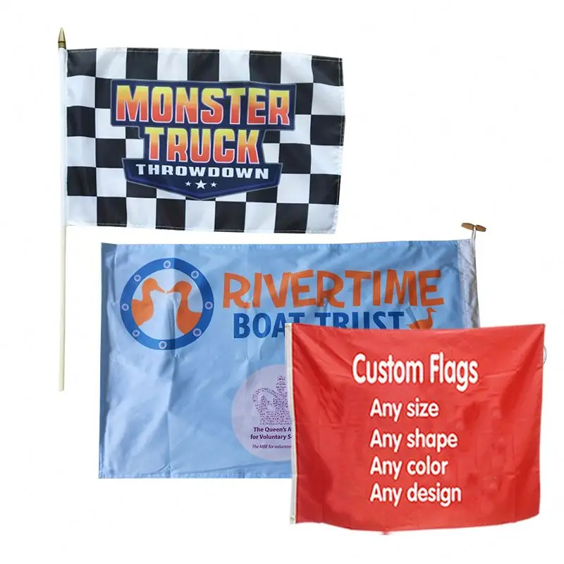 Fast Delivery 3x5Ft Digital Silk Banners For  Customized club heavy duty 400D  90*150cm club flag