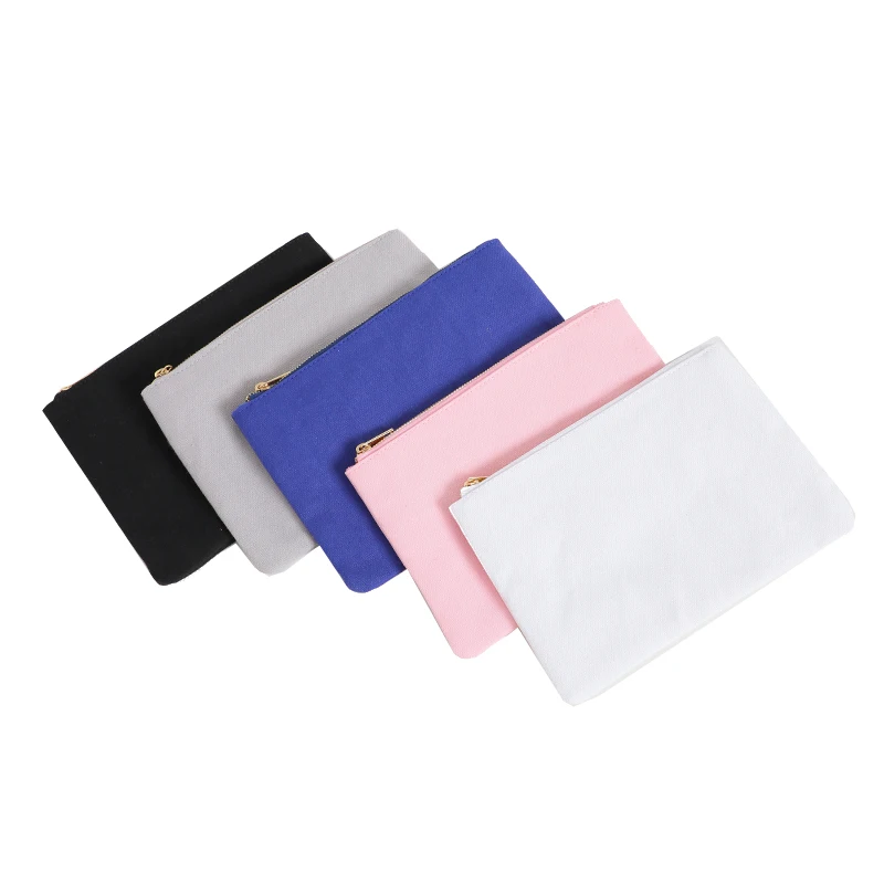 2022 Custom Logo Cotton Pink Travel Zipper Toiletery Pouch Bags Organizer Canvas Cosmetic Bag Makeup Brush Bag