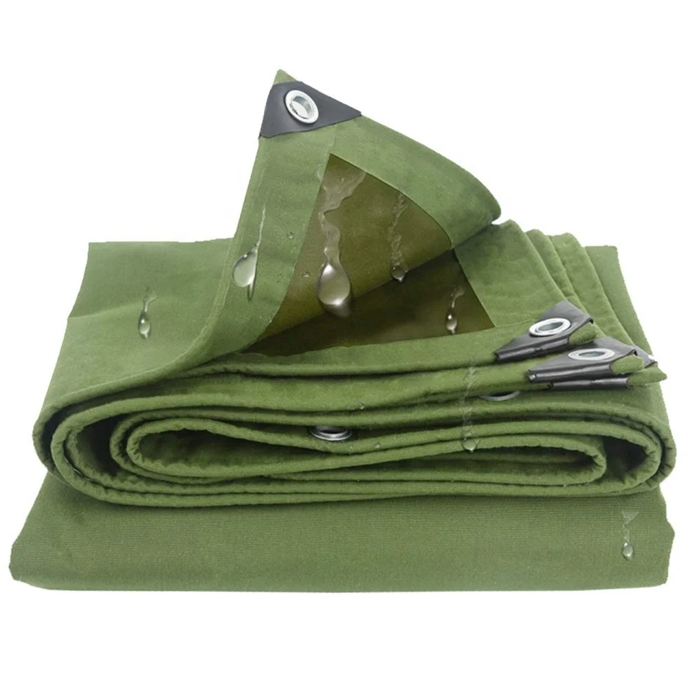 High quality customization Truck canvas tarp green color waterproof Cotton Canvas Tarpaulin