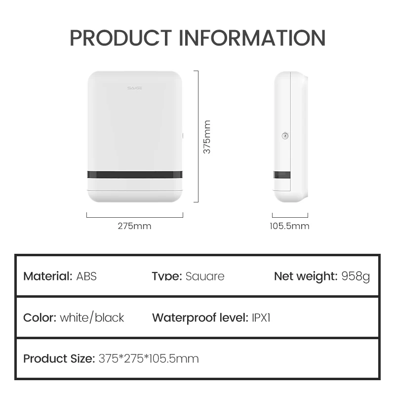 Saige Wall Mounted Jumbo Paper Holder Toilet N Folded Hand Paper Tower Dispenser