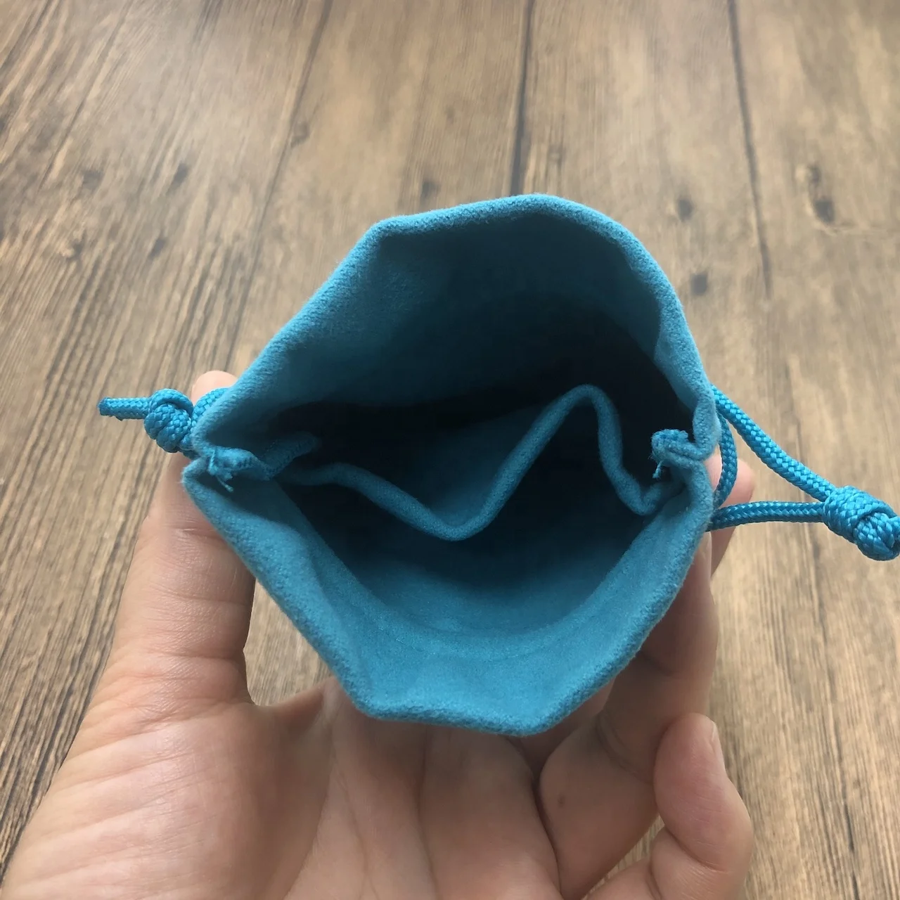 Luxury Drawstring Envelope Style  Suede Jewelry Display Pouch with Middle Divider Insert