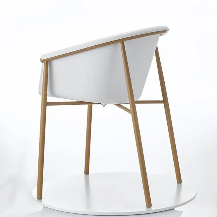 Modern Cheap Price Simple PP White Top Solid Metal Leg Wholesale Plastic Garden Chair