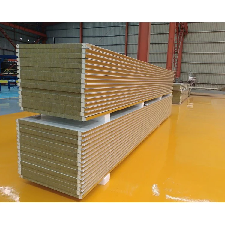 China Manufacturer 100mm Lightweight Composite Board Exterior Wall Rock Wool Sandwich Panel