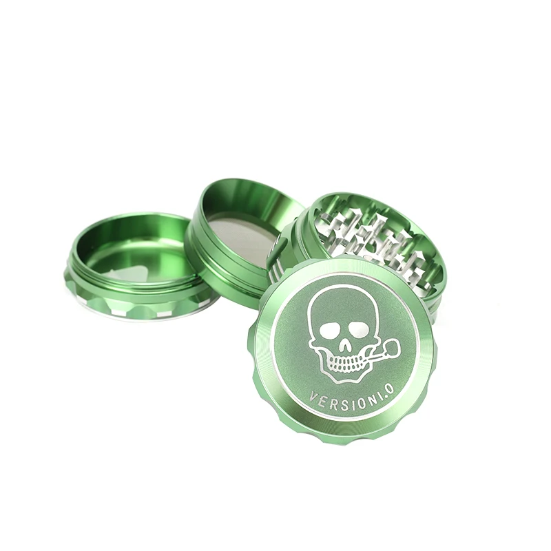 2021 New Version Fancy Skull Pattern Tobacco Herb Grinder 63mm Aluminum Material