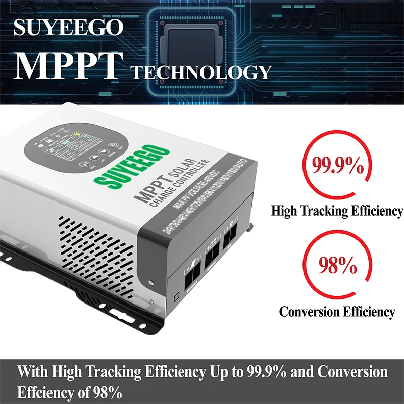 SUYEEGO High Volt 12V-120v /192v 60A 120A PV Input 480v MPPT Solar Charger Controller Regulator For Lead Acid , Lithium Battery