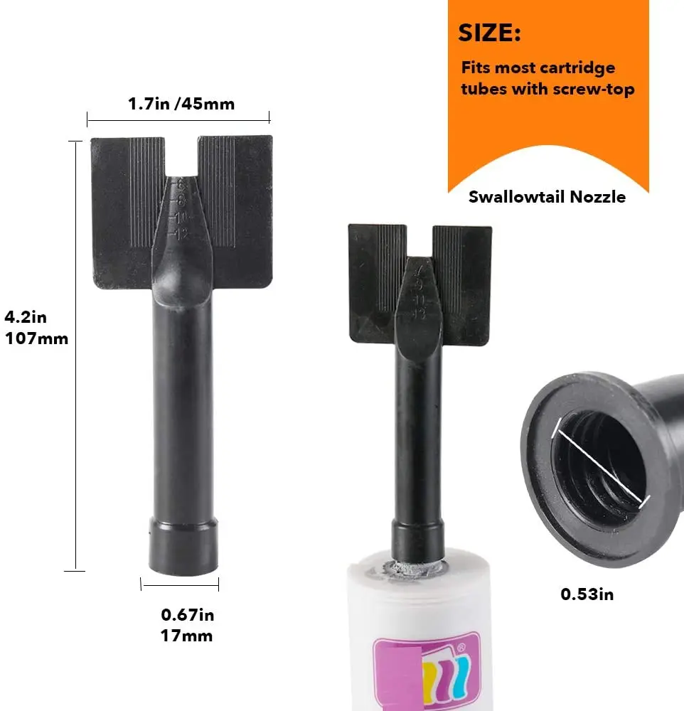 Seal nozzles Plastic nozzle Mastic Soft rubber cartridge Replacement  Bended  Caulking Gun Nozzle