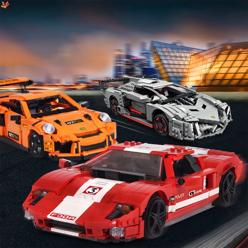 MOULD KING 10001 Red Super Racing Sport Car Building Blocks Vehicle Bricks Creative DIY Boys Toys MOC Car Construction Toys