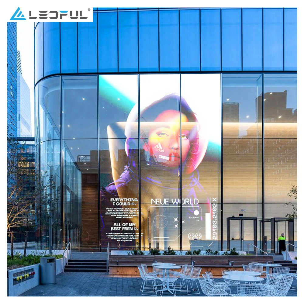 P2 P3 P6.67 P7 Adhesive Super Slim Led Screen PCB Board Flexible Transparent Film Advertising LED Display
