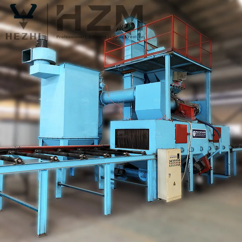 China Shot Blasting Machine Steel H Beam Profile Roller Conveyor Type Shot Blaster For Metal Cleaning