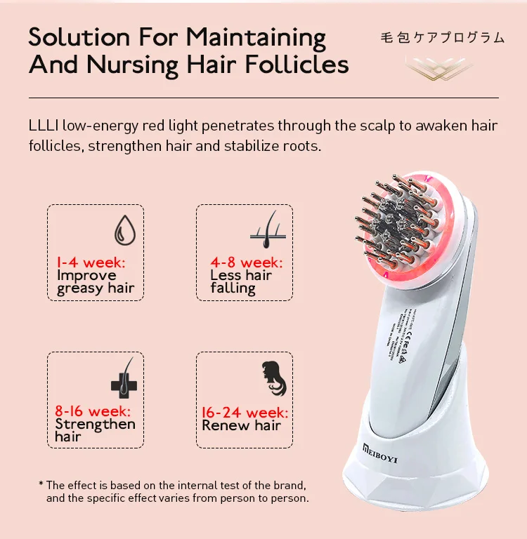 Scalp Care Brush Red Light Hair Growth Laser Comb Hair Scalp Oil Applicator / Vibrating Electric Head Scalp Massager