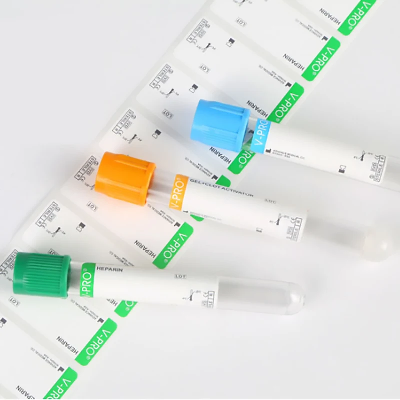 Medical Tube Sticker Printing Medical Test Blood Collection Tube Label Customized Design Specimen Labels For Hospitals Use