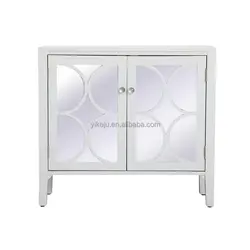 OEM manufacture Living room Furniture bedroom nightstand 2 Door  Mirrored cabinet whole KD Mirror Accent Chest