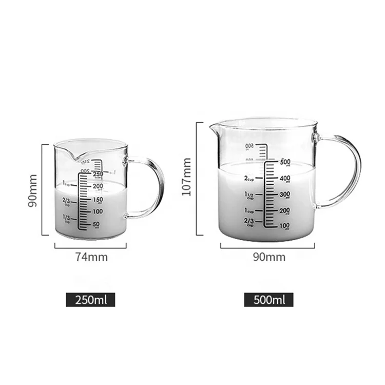 Hot Glass Measuring Cups With Custom Logo Glass Measuring Cup With Glass Handle