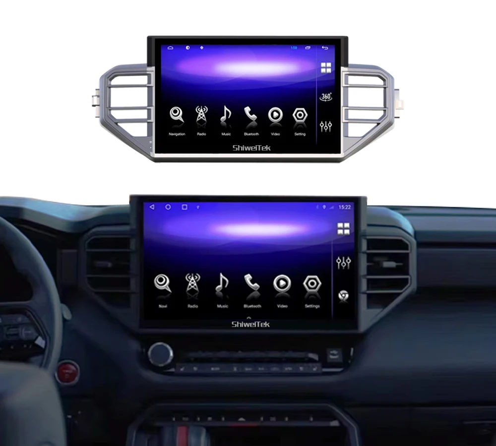 ShiweiTek 13.3 inch Android car radio Toyota Tundra Sequoia 2022 2023 2024 navigation multimedia system carplay android auto