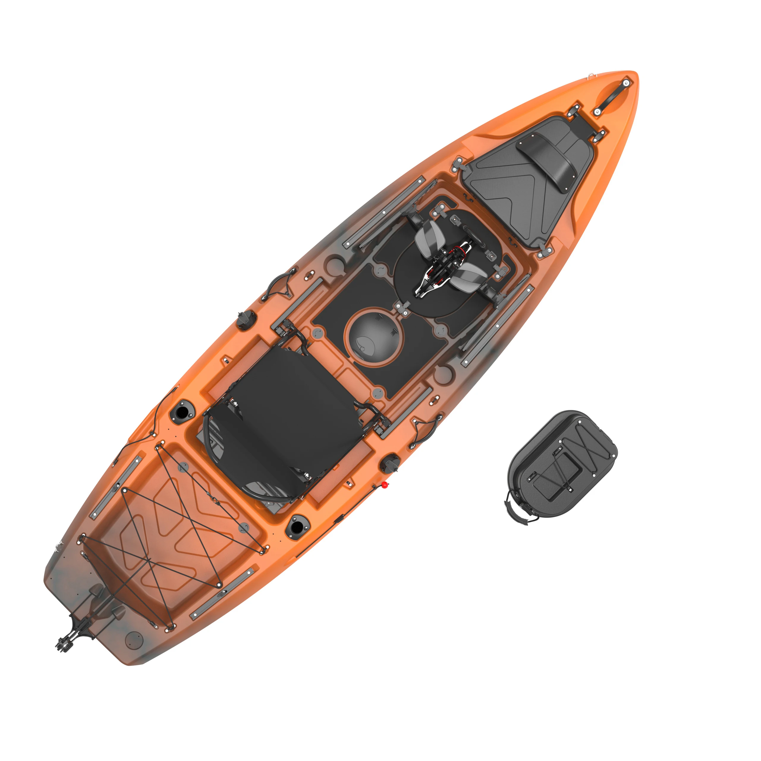 Source factory fishing foot pedal drive kayak 10ft  rotomolded pedal canoe sit on top kayak with pedals