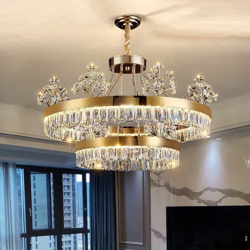 Restaurant light luxury modern led chandelier nordic modern bedroom dining room villa chandelier modern crystal chandelier