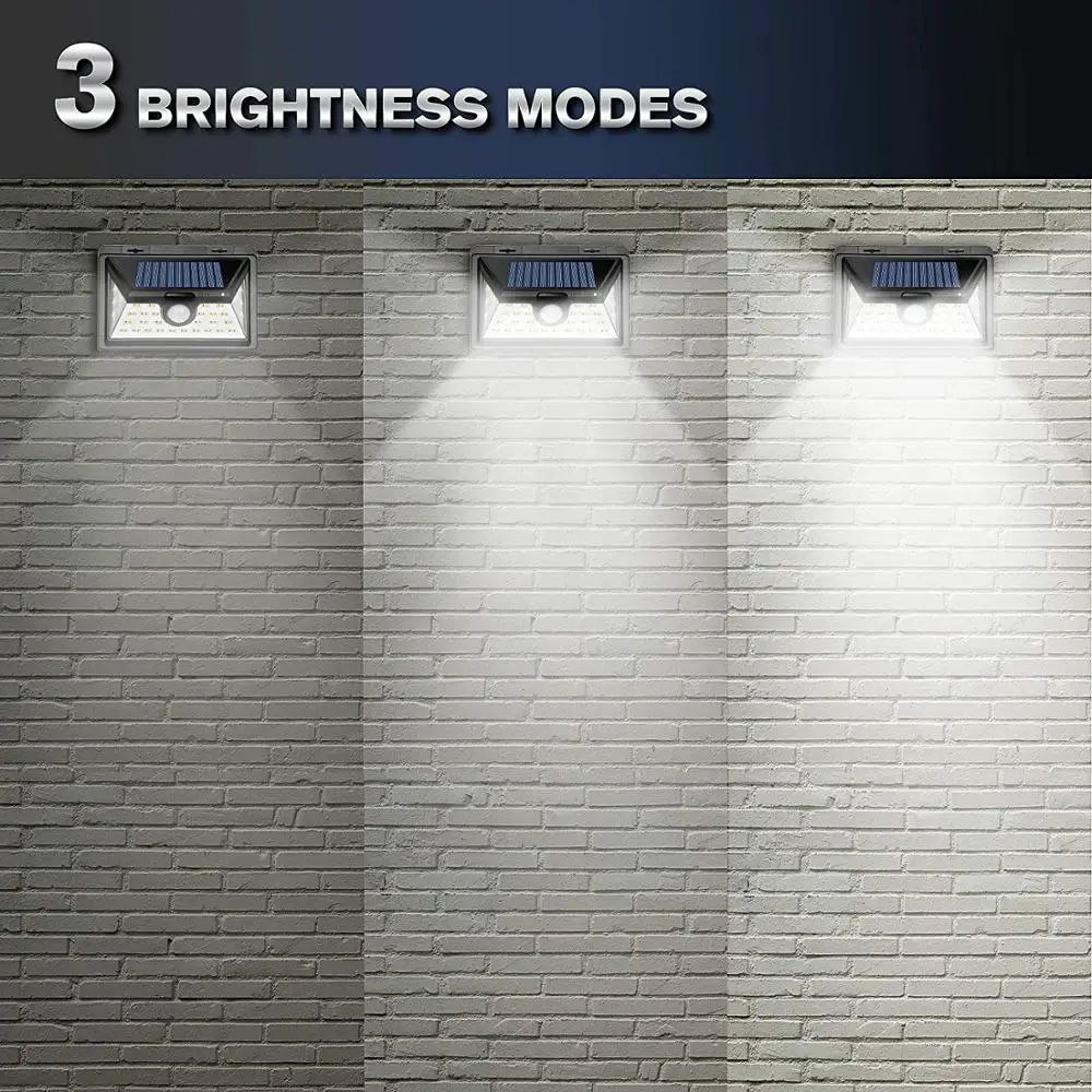 Waterproof Solar Rechargeable LED Garden Lamp Outdoor Polycarbonate Aluminum PIR Motion Sensor Night Security Wall Light