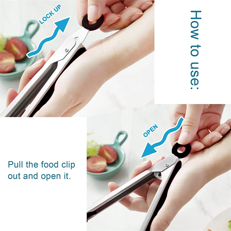 2 Pack Silicone Kitchen Cooking Tongs Premium 9 Inch 12 Inch Stainless Steel Handle Silicone Nonslip Food Tongs For Cooking