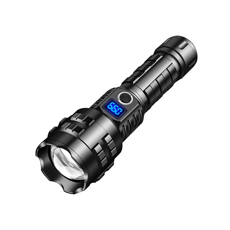 LUGER 5200mAh Powerful LED Flashlights Type-C Rechargeable LED Torch 1500M Ultra Bright Flashlight Outdoor Tactical Lantern
