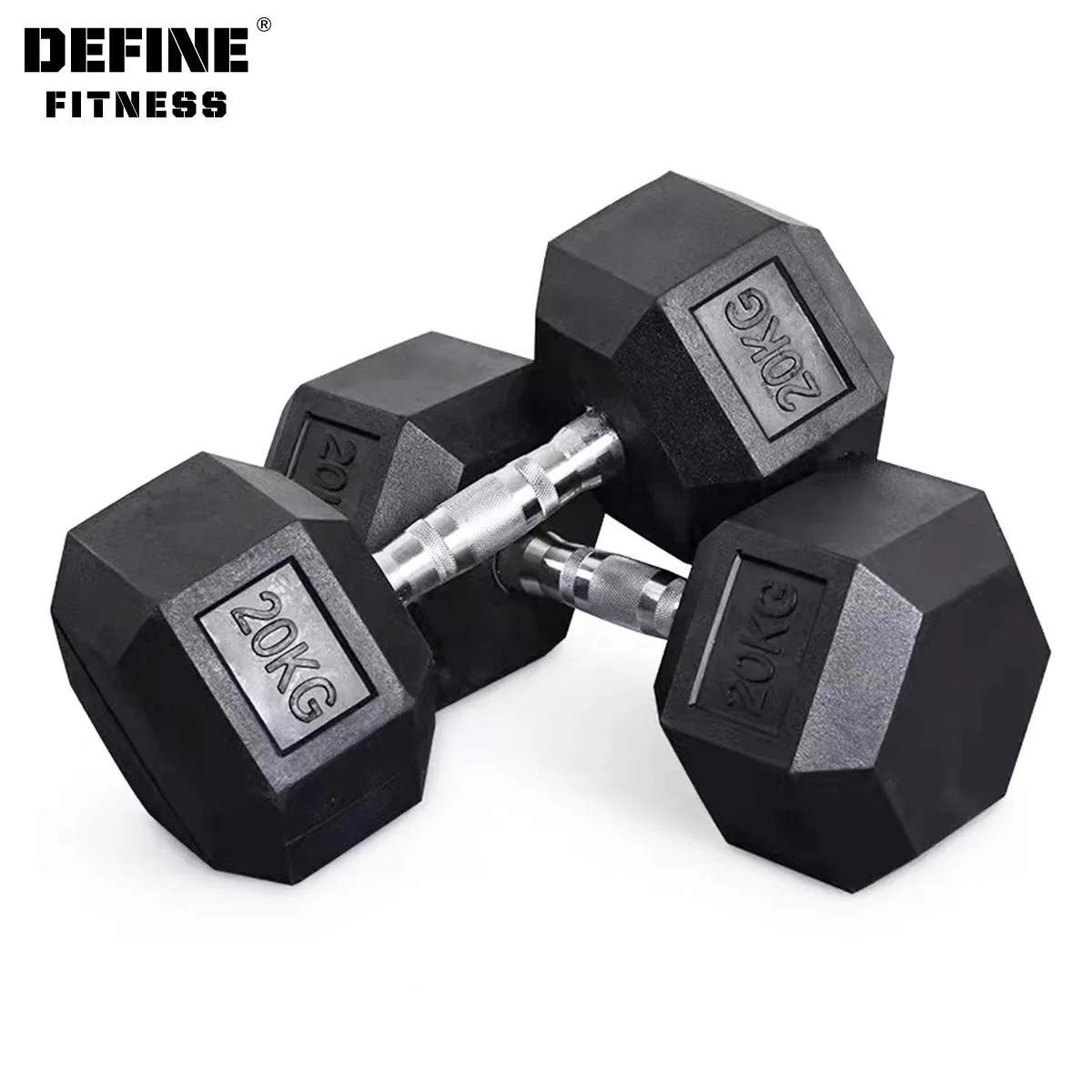 OEM Factory Price Customized Mancuernas Lbs Pound  hexagon Weight Lifting Hex Rubber Dumbbell