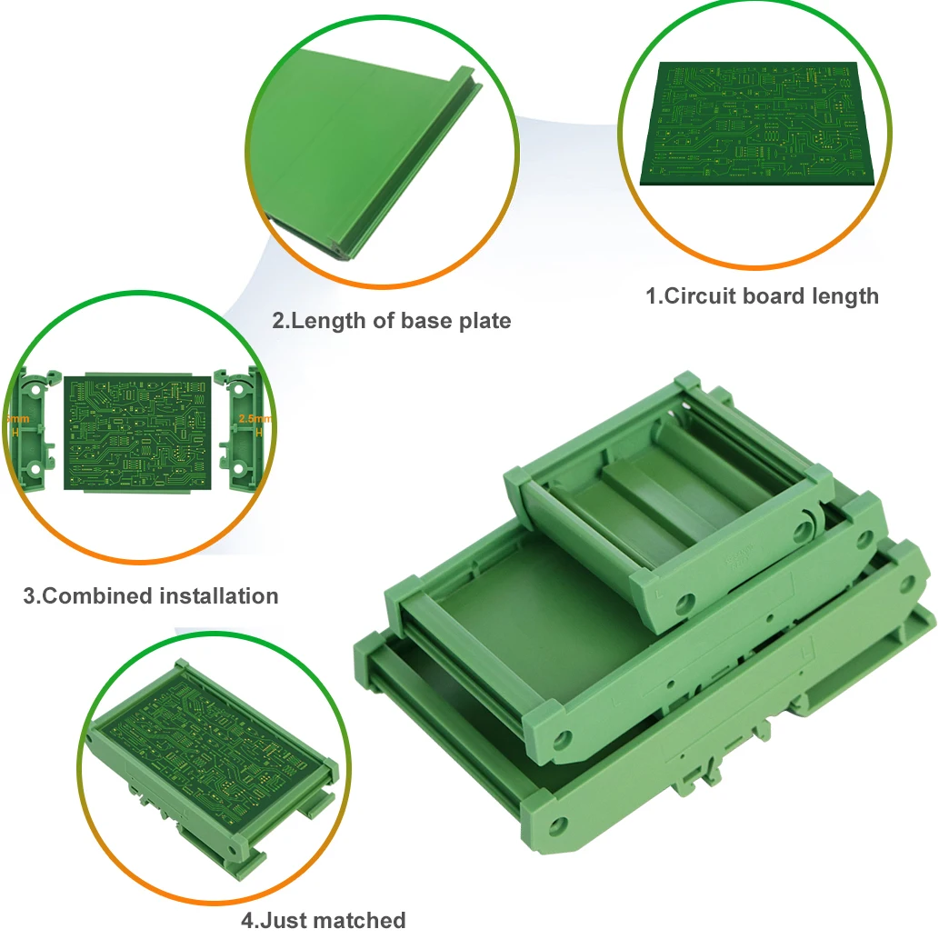 Industrial Housing Electronic Carrier Circuit Board Adapter Holder Support Panel Mounting Option Din Rail Mount PCB Bracket