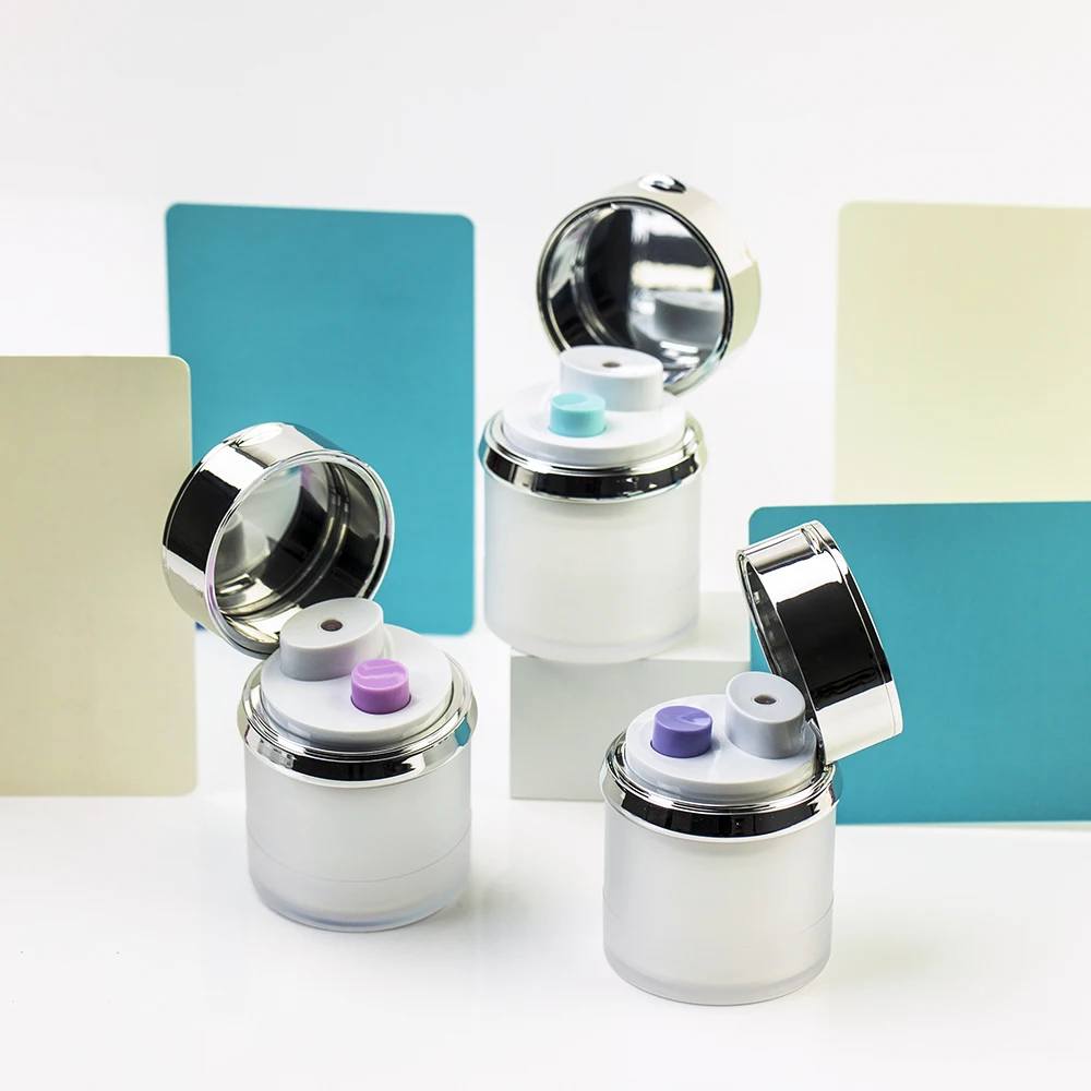 
Уникальная и роскошная акриловая двойная безвоздушная банка для упаковки косметики по уходу за кожей 60 мл 