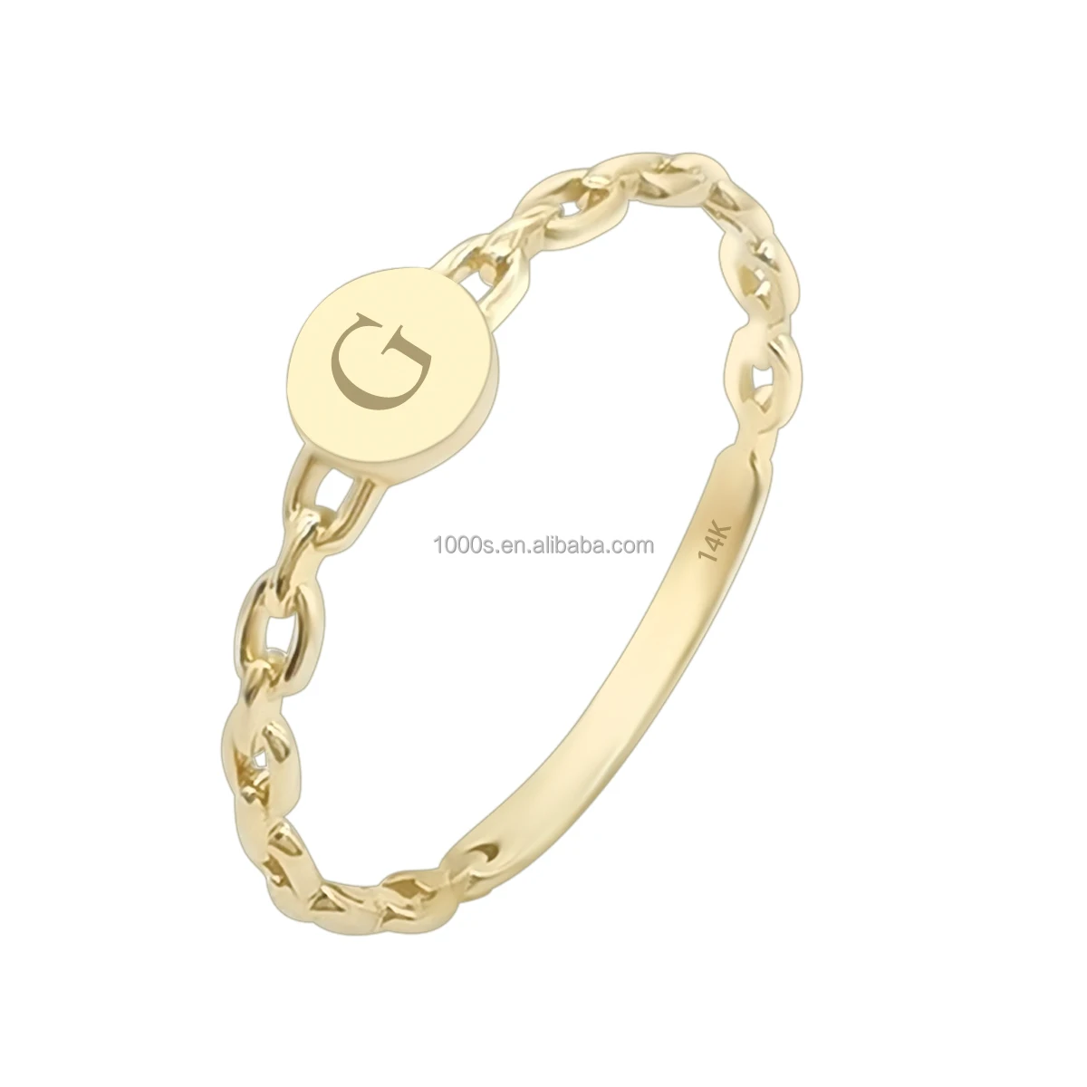 Best Selling Fashion Design 14K Real Solid Gold Round Rings Jewelry