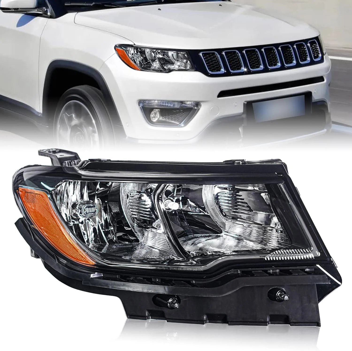 Archaic Factory Price Head Lamp With DRL Headlight for 2017-2021 Jeep Compass OE Style Headlamp Replacement  (Right side)