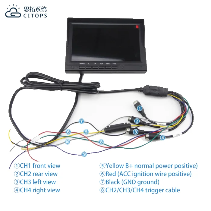8.0 Inch IPS Car Monitor 36v Car Rear View Truck Reverse Vehicle backup Camera System Kit For Back View Trailer Bus