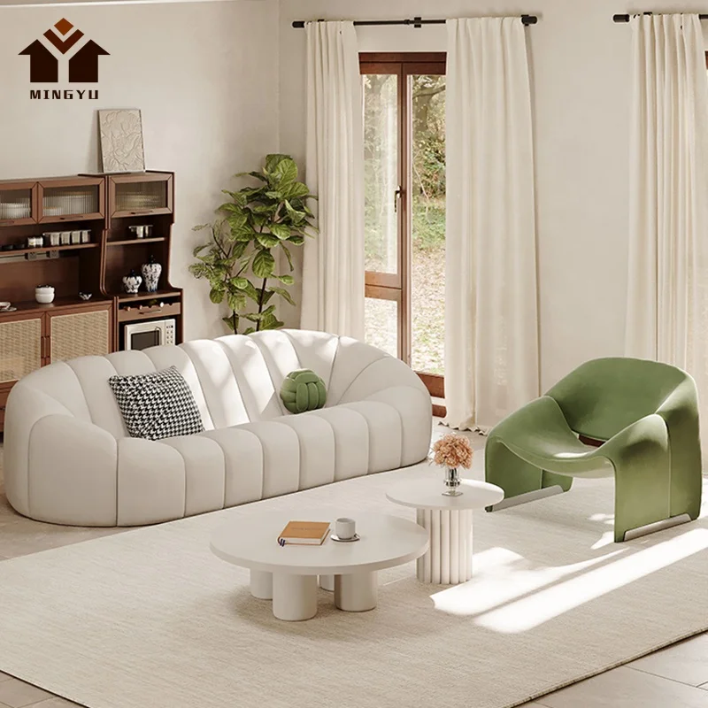 Custom Size OEM ODM French Style Floor Sofa Lounge Couch Beauty Salon Easily Maintained Loveseats Sofas Living Room Furniture